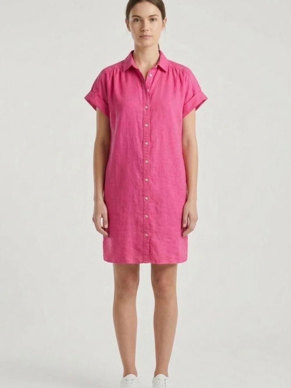J Crew Relaxed-fit short-sleeve Baird McNutt Irish linen shirt-dress